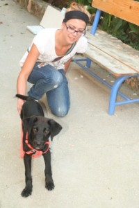 Doting 'mom' with beloved family member here on the Greek island of Kefalonia