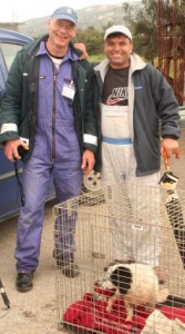 Peter and Vassilis with scared but safe Violetta / Photo: Katerina Lorenzatos Makris