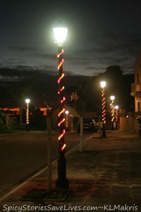 Quaint village streetlamps