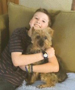 Aiden at 9 years, with Crispin, 13 years