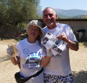 Ellett with founder Marina Machado Kappatou at Animal Rescue Kefalonia (ARK) Photo: John Ellett