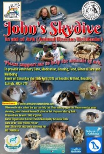 Poster about the fundraiser skydive Photo: John Ellett
