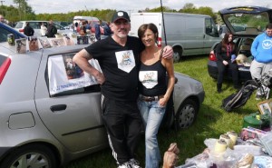 Chris and John Ellett at the boot fair fundraiser they organized in the U.K. for ARK. Photo: John Ellett